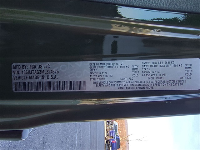 used 2021 Jeep Gladiator car, priced at $27,911