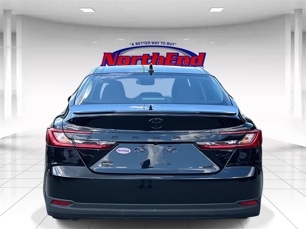 2025 Midnight Black Metallic Toyota Camry LE AWD Sedan