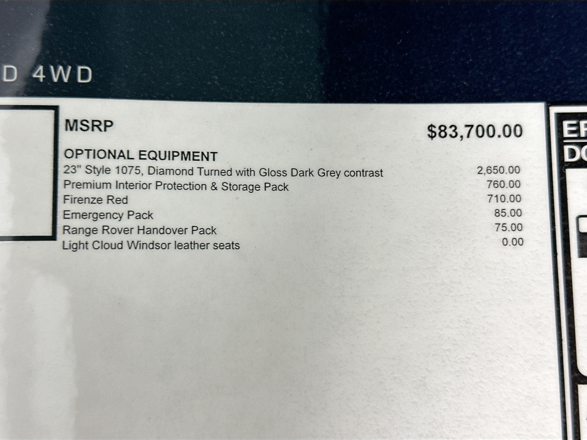 new 2026 Land Rover Range Rover Sport car, priced at $89,830