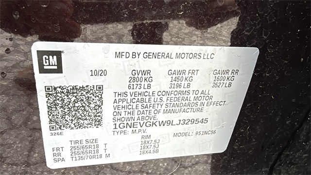 used 2020 Chevrolet Traverse car, priced at $18,463