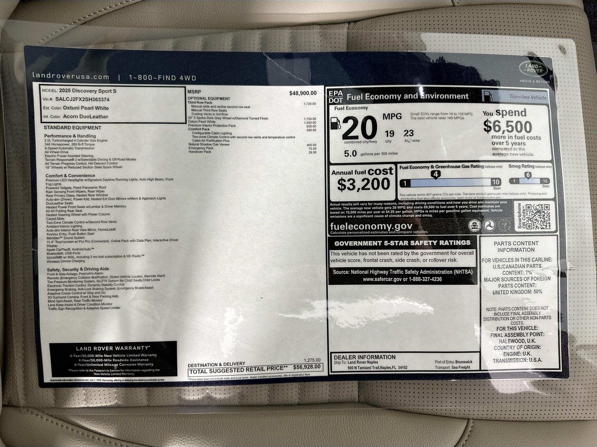 used 2025 Land Rover Discovery Sport car, priced at $45,999