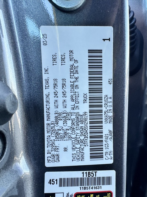 2025 Gray Toyota Tundra 4WD SR 4X4 Truck