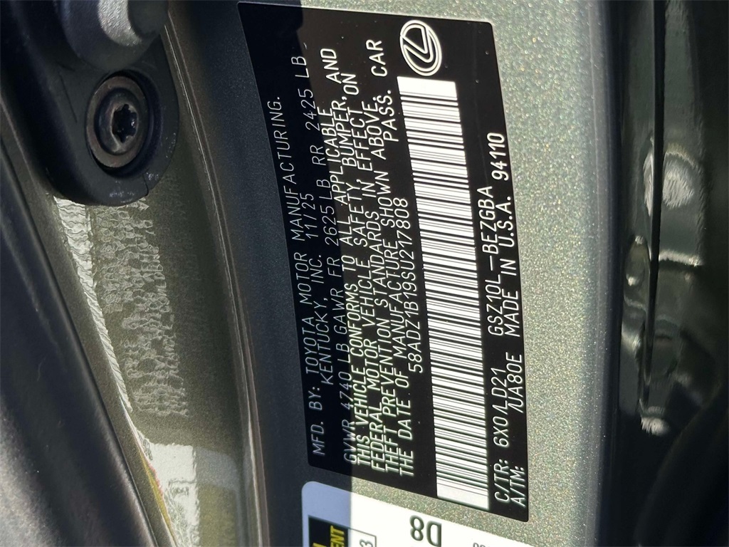 new 2025 Lexus ES car, priced at $47,675