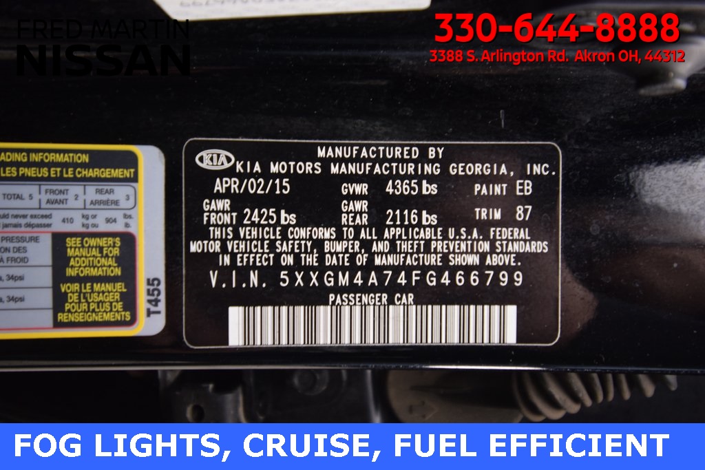 used 2015 Kia Optima car, priced at $9,500