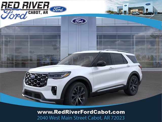 2025 Star White Metallic Tri-Coat Ford Explorer Platinum 4X4 SUV