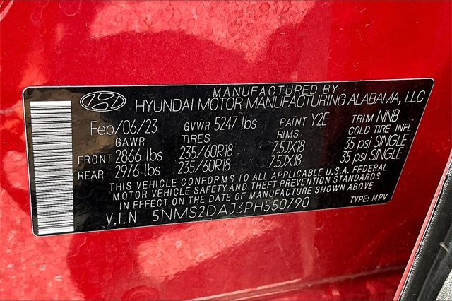 2023 Calypso Red Hyundai Santa Fe SEL AWD SUV