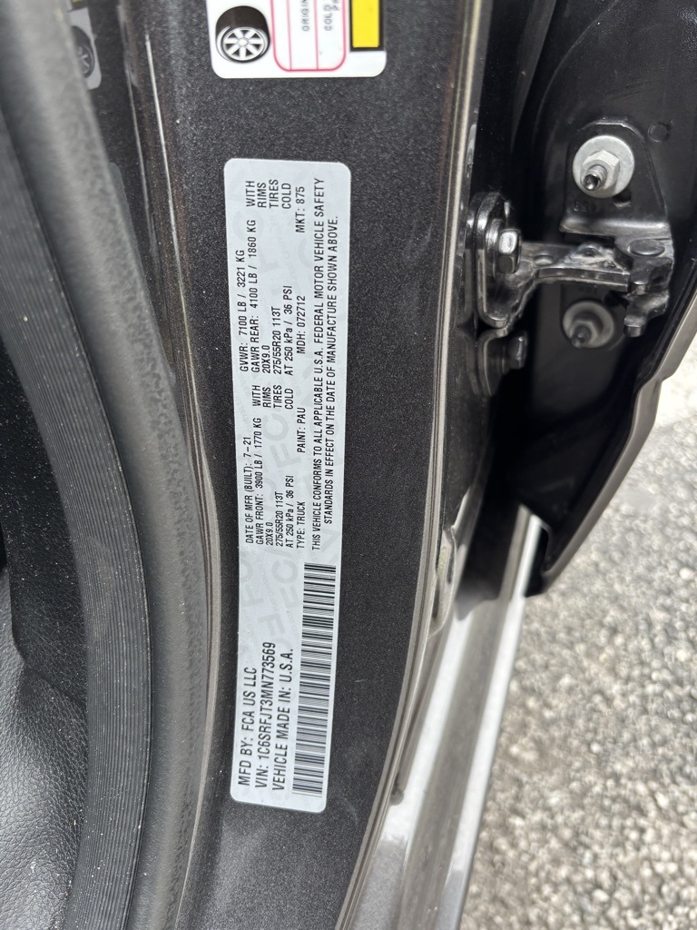 2021 Ram 1500 Laramie:16961TG