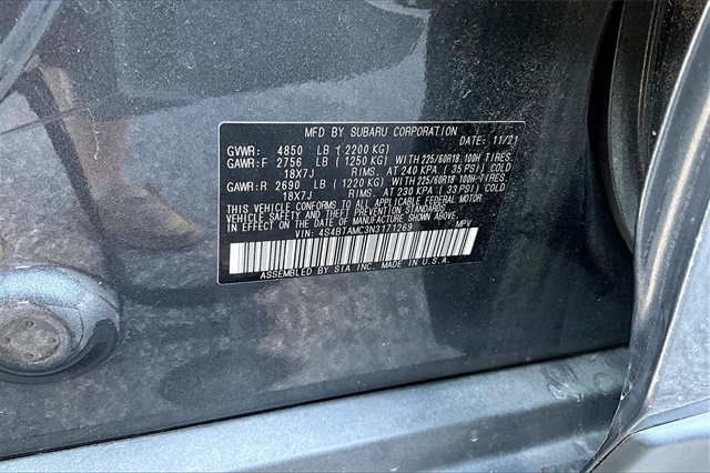 2022 Magnetite Gray Metallic Subaru Outback Limited AWD SUV