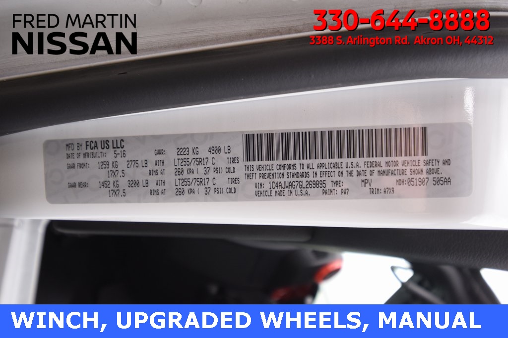 used 2016 Jeep Wrangler car, priced at $19,990