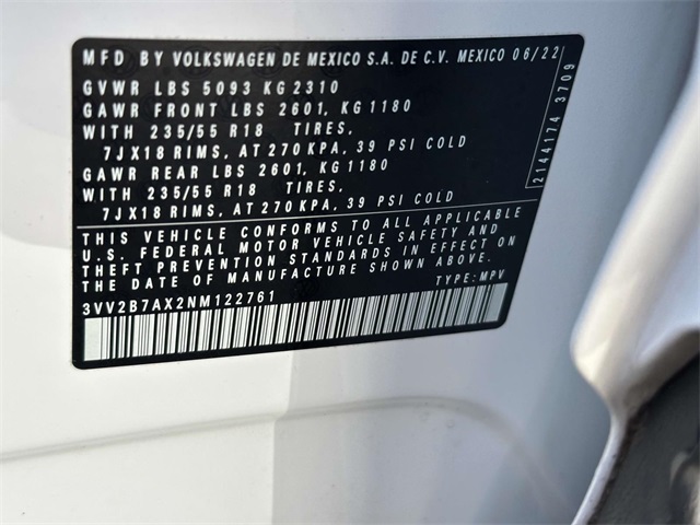 used 2022 Volkswagen Tiguan car, priced at $24,363