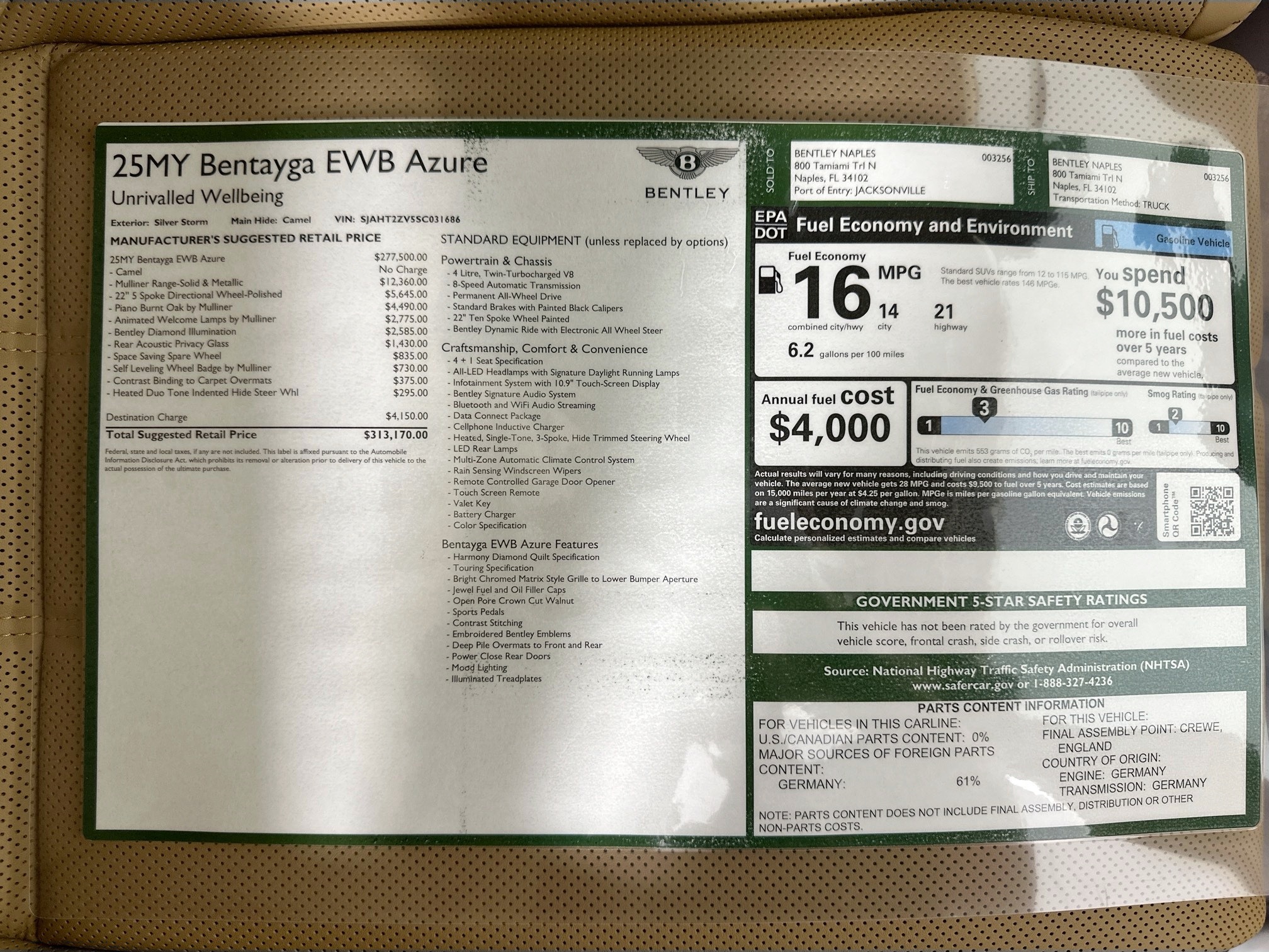 new 2025 Bentley Bentayga EWB car