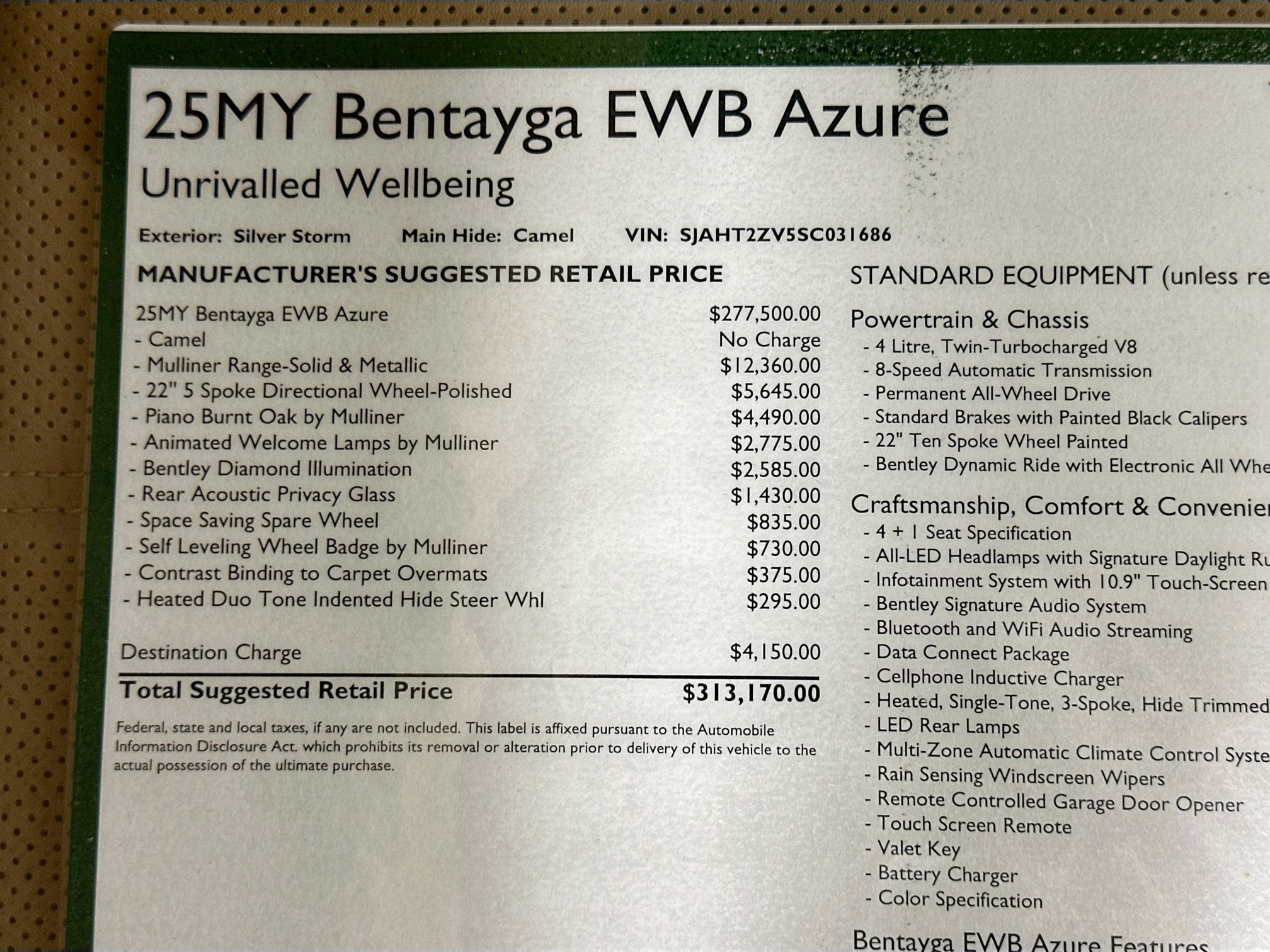 new 2025 Bentley Bentayga EWB car