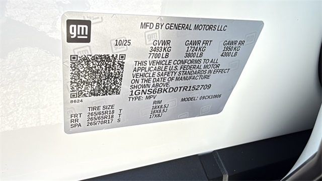 new 2026 Chevrolet Suburban car, priced at $69,590