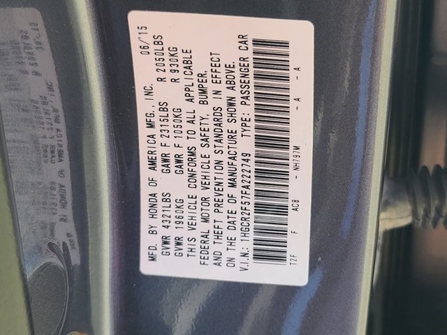 used 2015 Honda Accord car, priced at $13,500