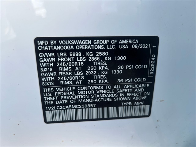 used 2021 Volkswagen Atlas Cross Sport car, priced at $23,911