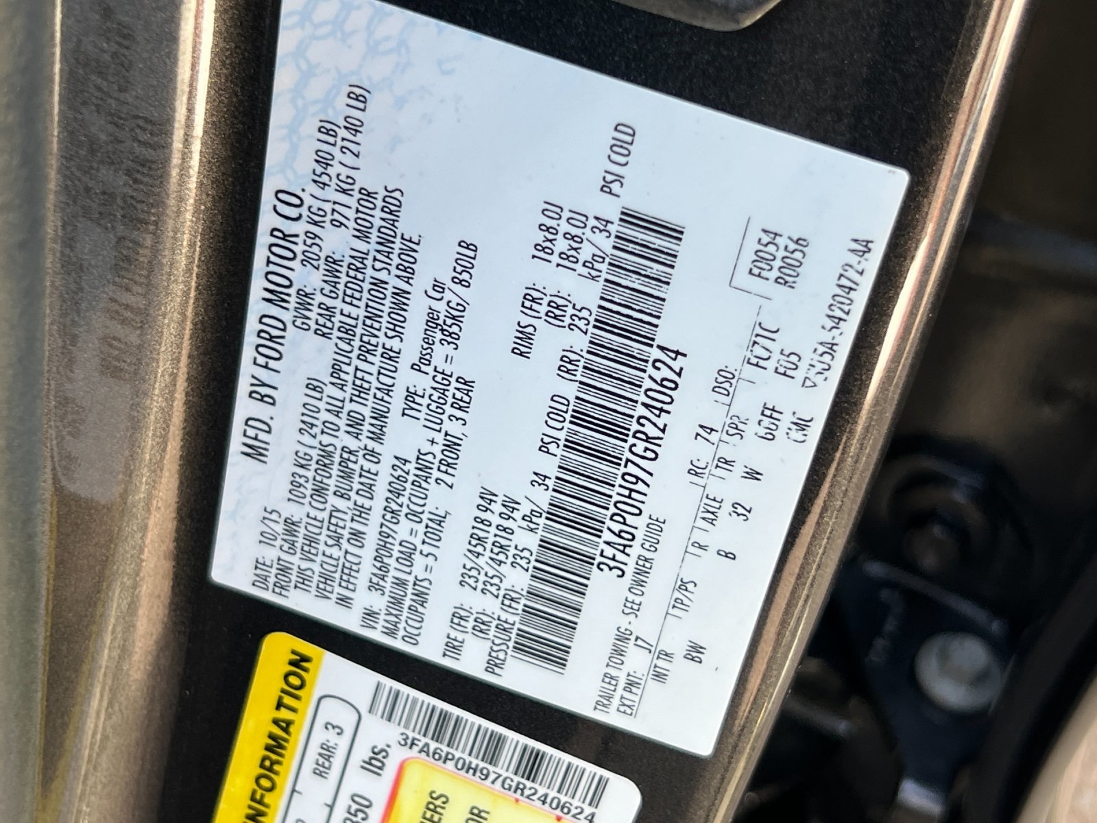 used 2016 Ford Fusion car, priced at $11,986