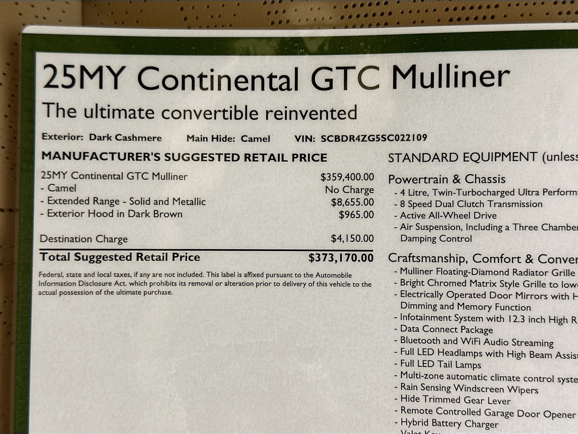 new 2025 Bentley Continental GTC car