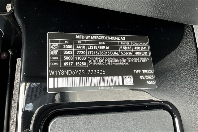 new 2025 Mercedes-Benz Sprinter 3500 car, priced at $88,250