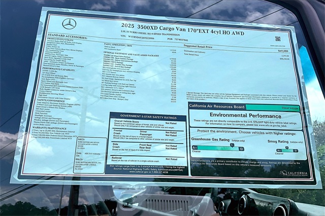 new 2025 Mercedes-Benz Sprinter 3500 car, priced at $88,250