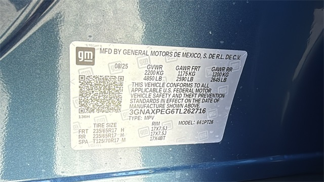 new 2026 Chevrolet Equinox car, priced at $33,145