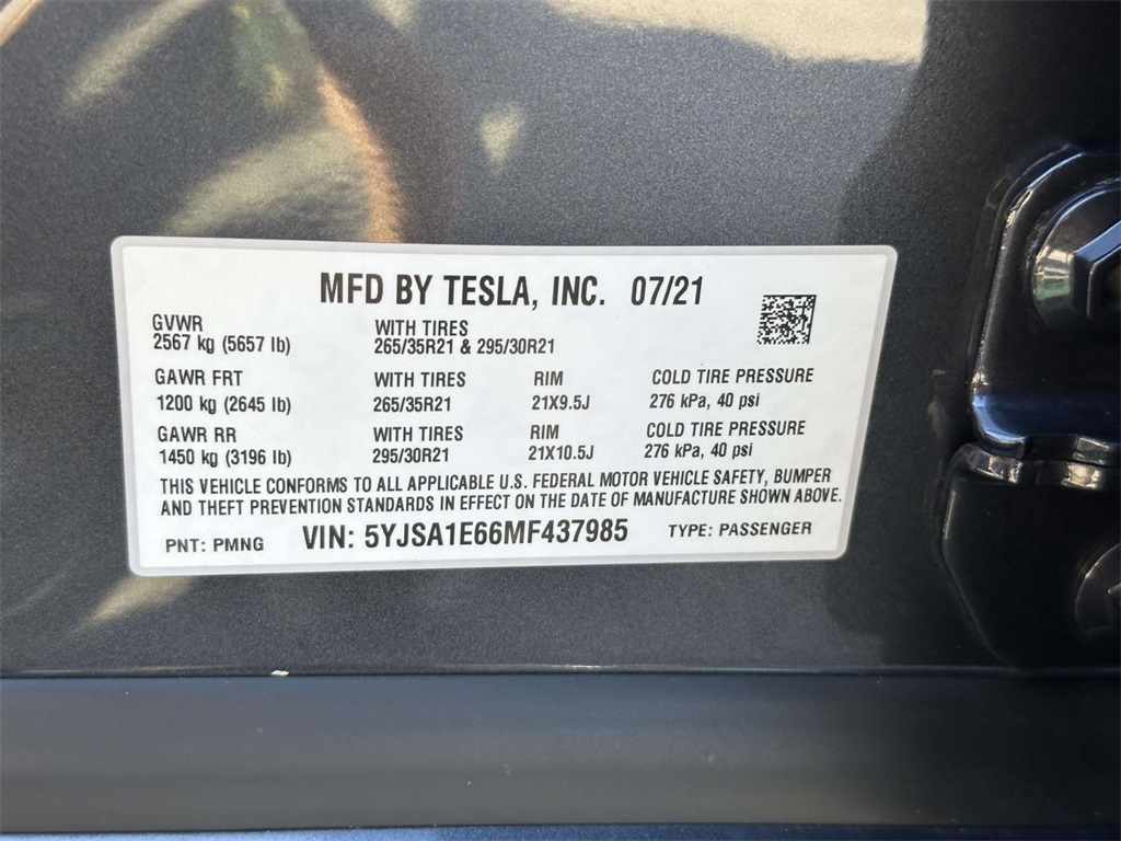 used 2021 Tesla Model S car, priced at $65,990