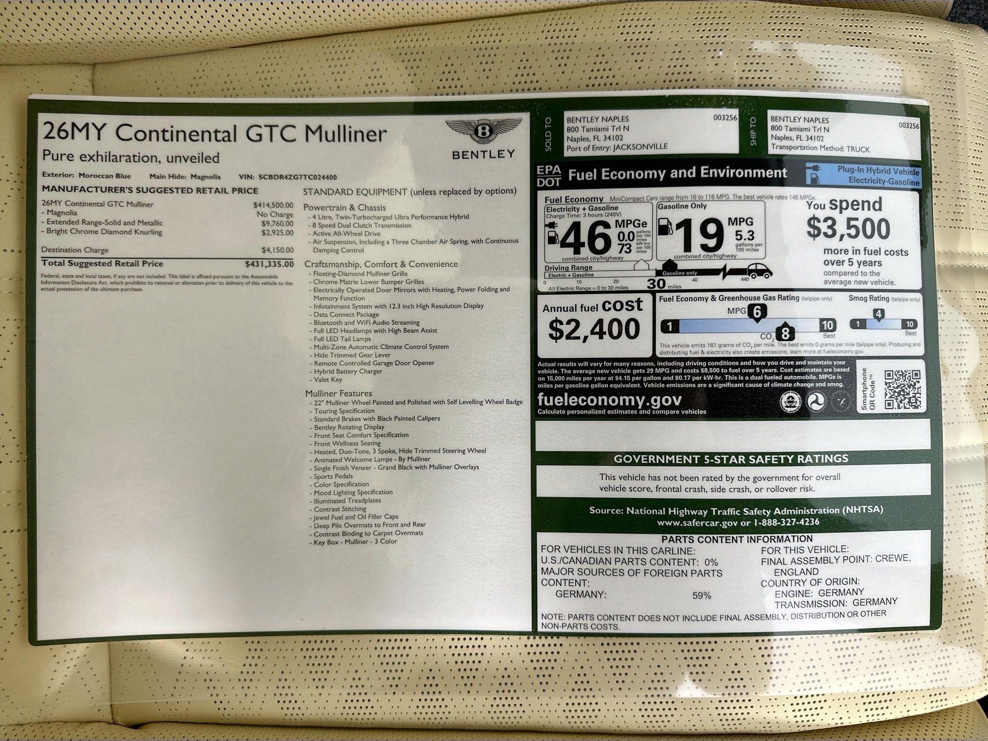 new 2026 Bentley Continental GTC car