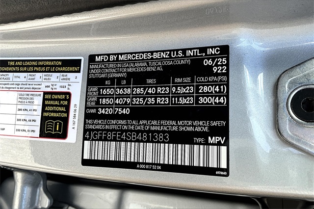 new 2025 Mercedes-Benz GLS car, priced at $124,395