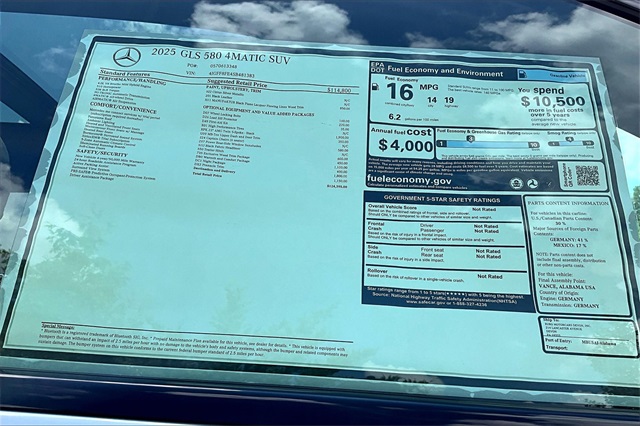 new 2025 Mercedes-Benz GLS car, priced at $124,395
