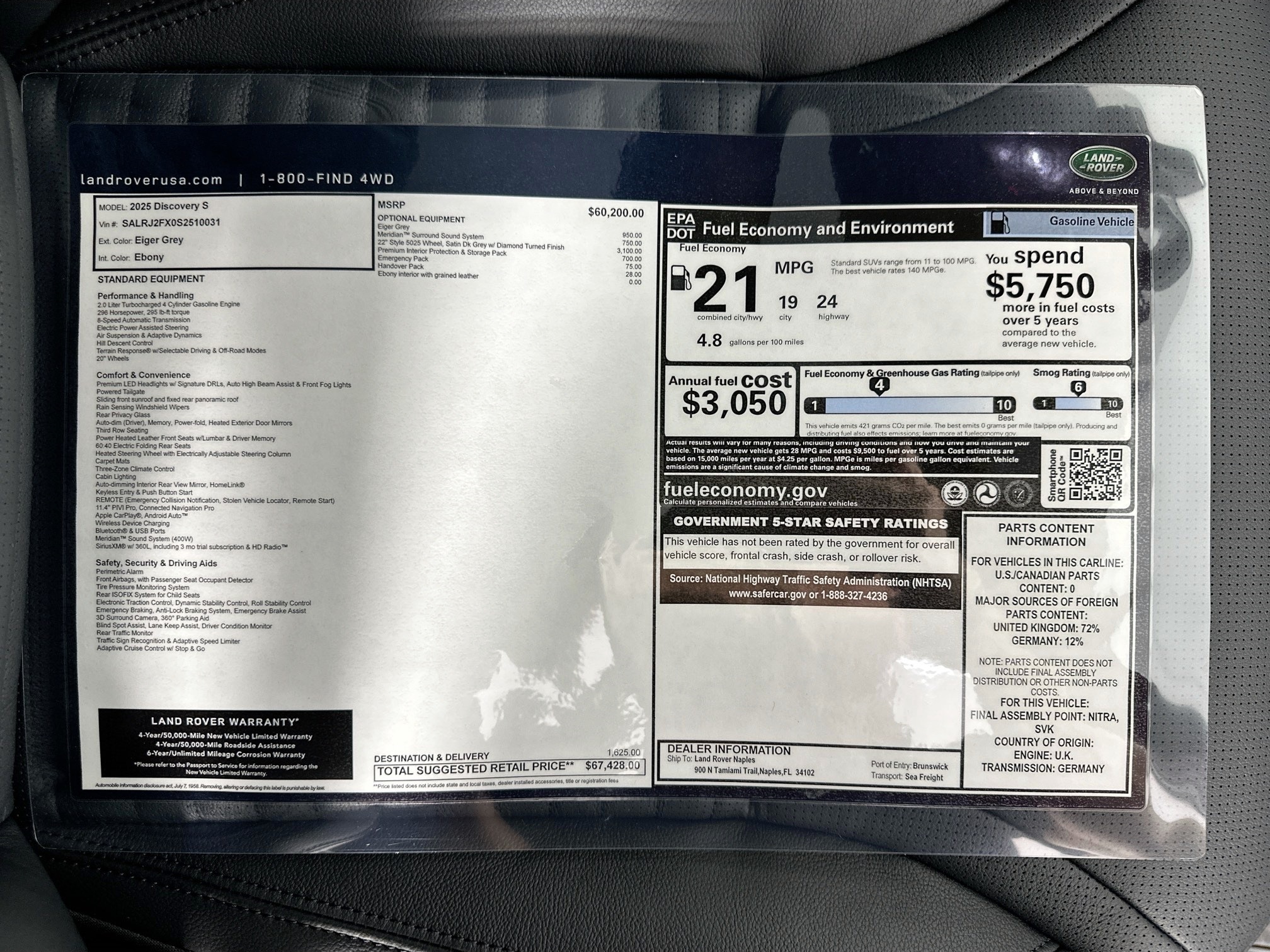 used 2025 Land Rover Discovery car, priced at $63,449