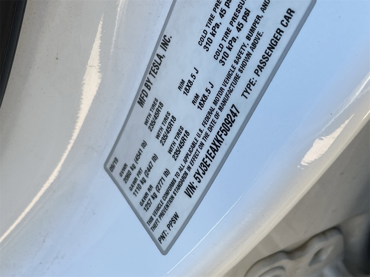 used 2019 Tesla Model 3 car, priced at $18,800