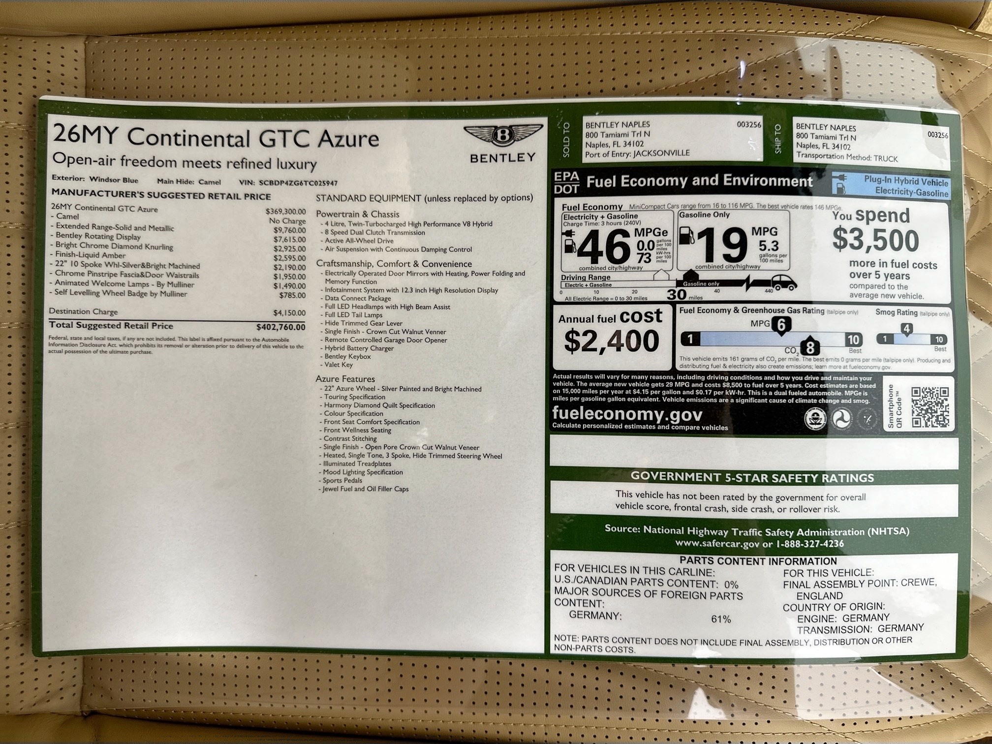 new 2026 Bentley Continental GTC car