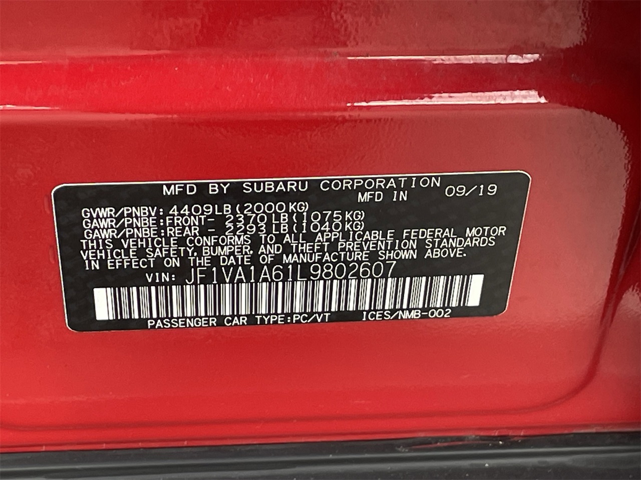 used 2020 Subaru WRX car, priced at $19,994