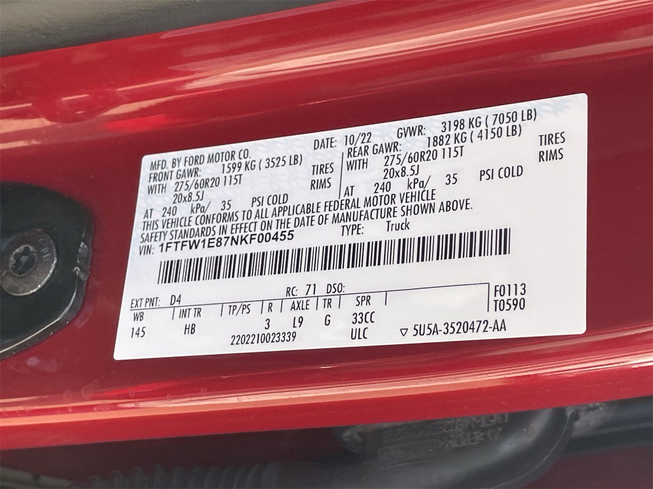 used 2022 Ford F-150 car, priced at $47,141
