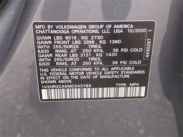 used 2021 Volkswagen Atlas car, priced at $19,911