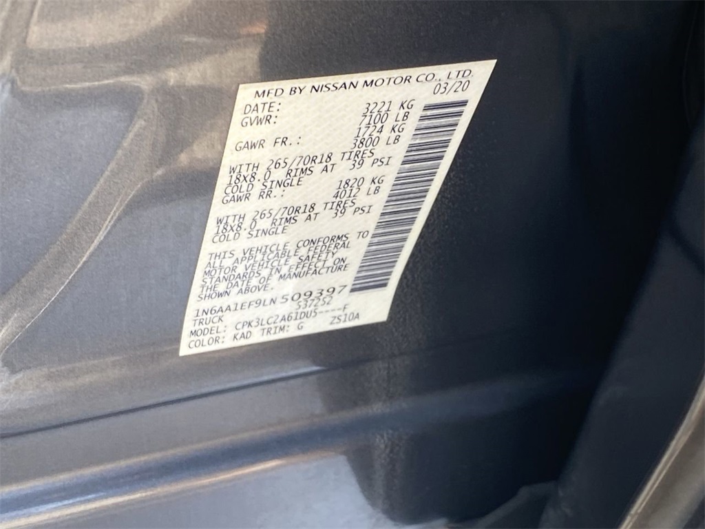 used 2020 Nissan Titan car, priced at $21,881