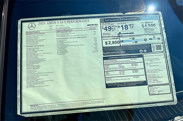 new 2025 Mercedes-Benz S-Class car, priced at $201,940