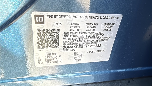 new 2026 Chevrolet Equinox car, priced at $36,840