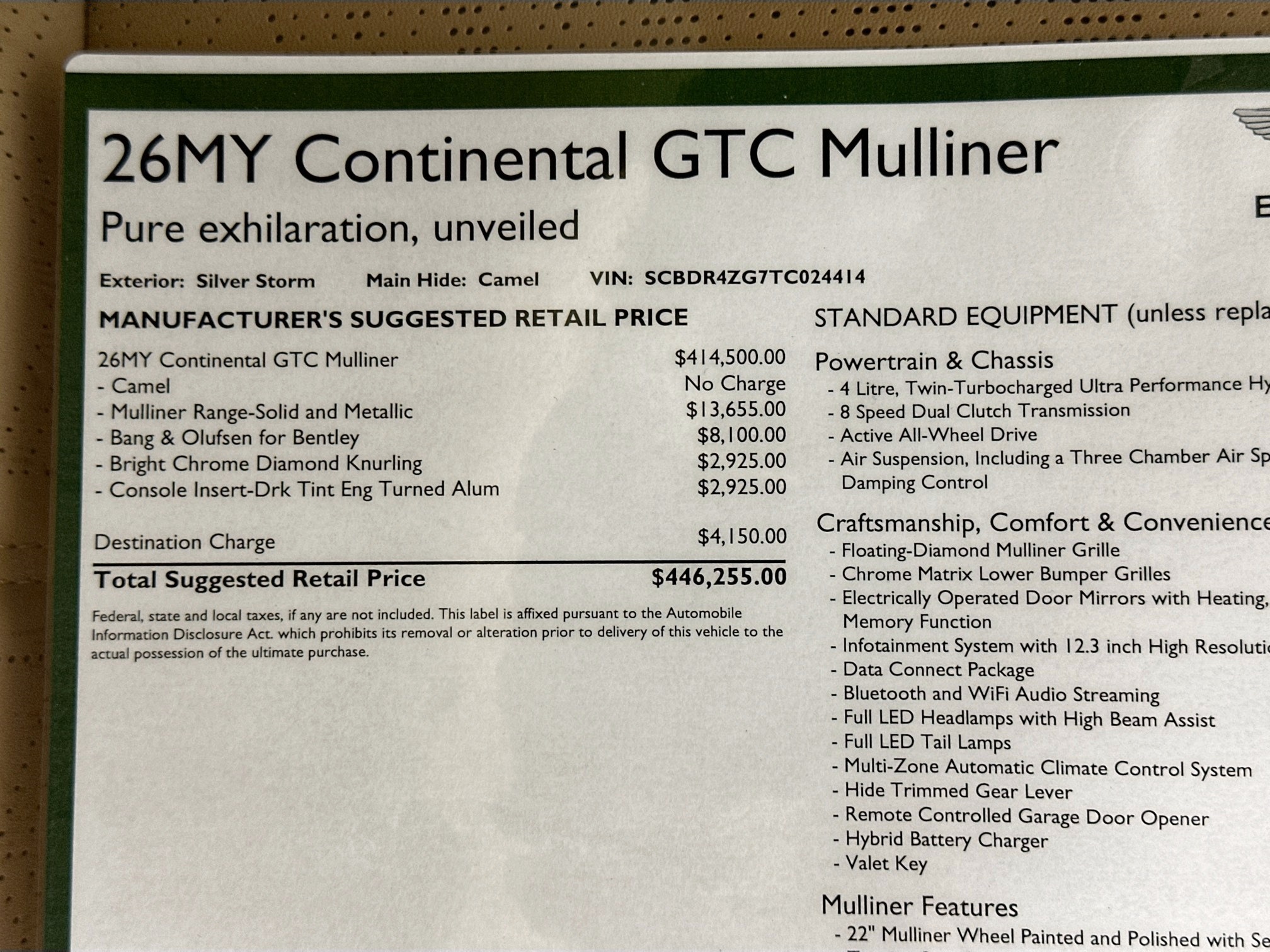 new 2026 Bentley Continental GTC car