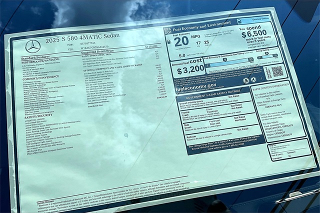 new 2025 Mercedes-Benz S-Class car, priced at $154,520