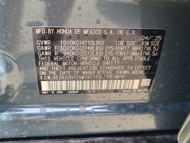new 2025 Honda HR-V car, priced at $31,455
