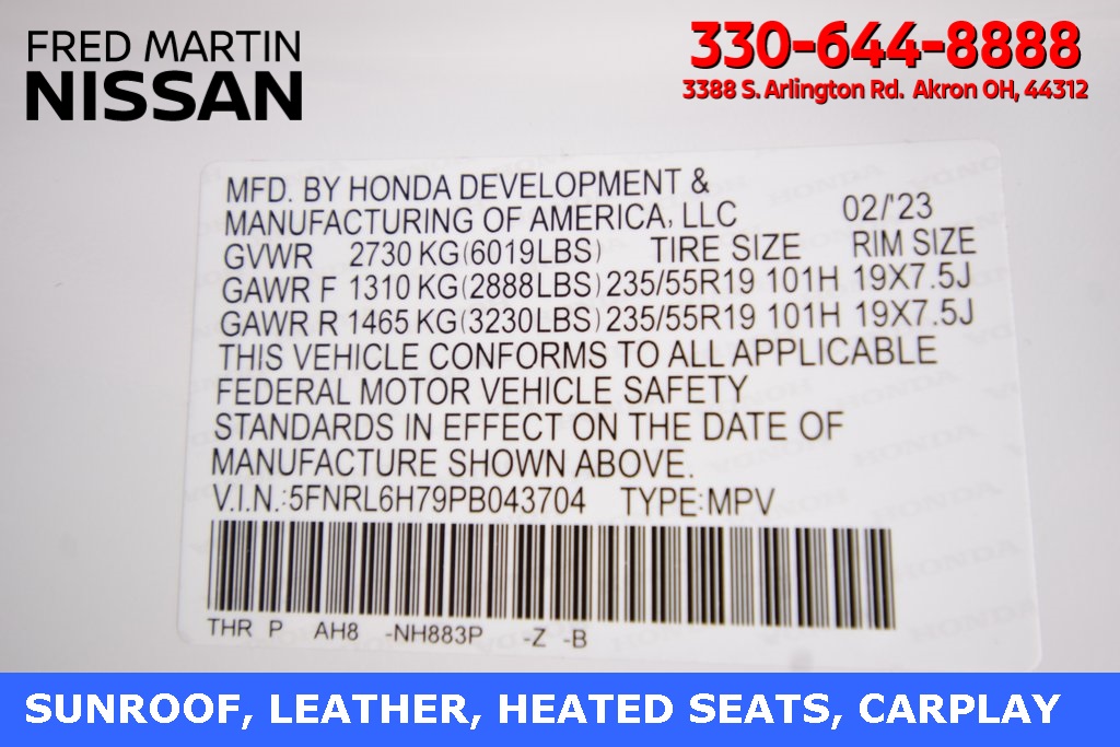 used 2023 Honda Odyssey car, priced at $37,500