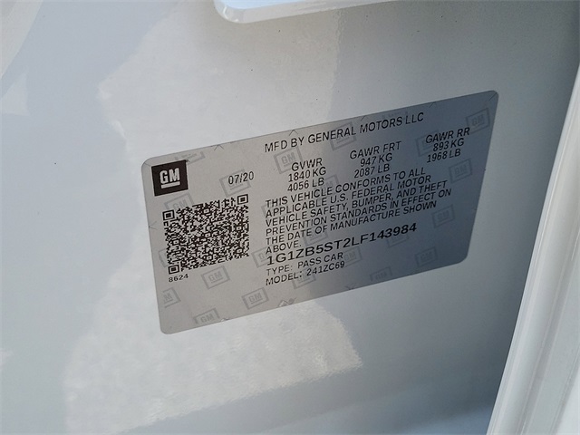 used 2020 Chevrolet Malibu car, priced at $18,547