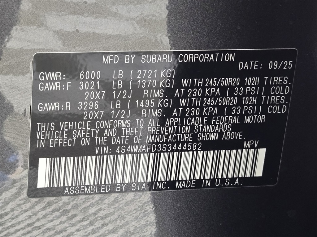 new 2025 Subaru Ascent car, priced at $46,440