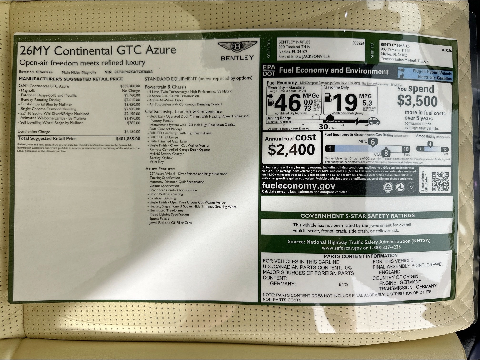 new 2026 Bentley Continental GTC car