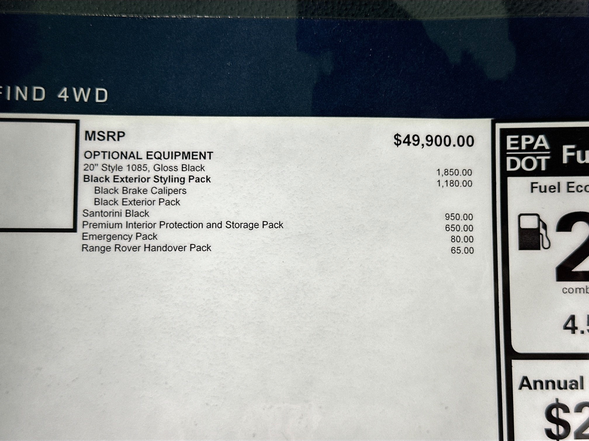new 2026 Land Rover Range Rover Evoque car, priced at $55,950