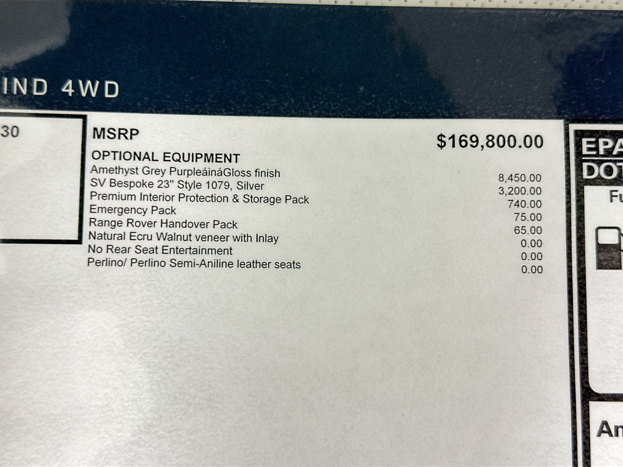 new 2025 Land Rover Range Rover car, priced at $184,480