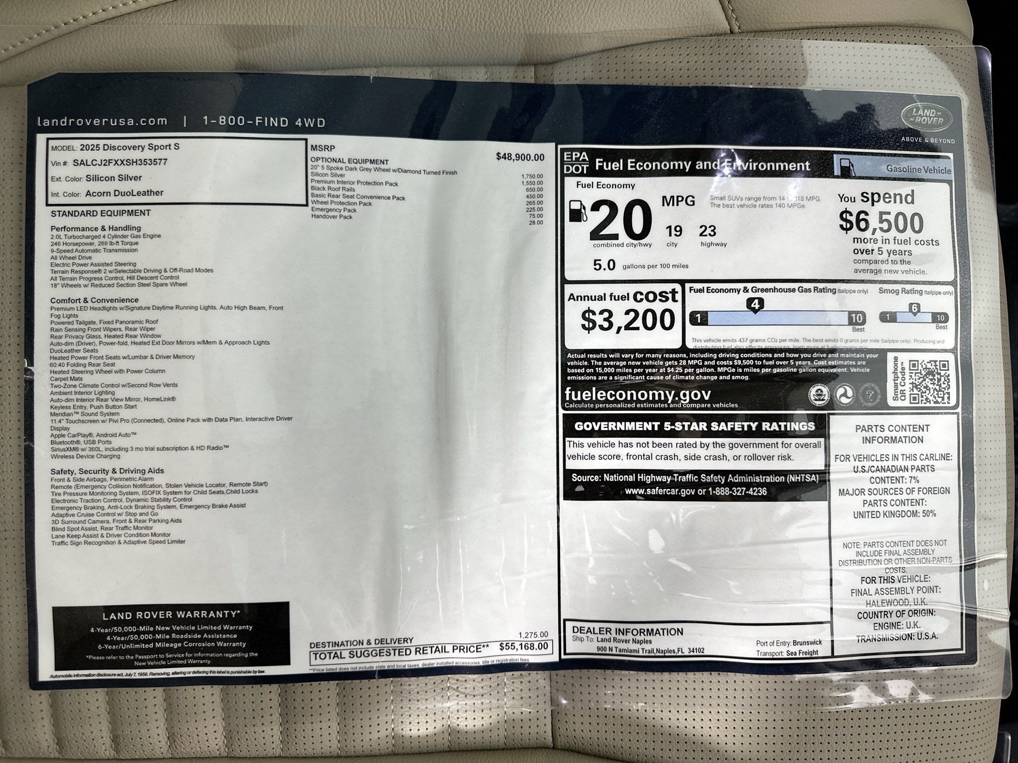 new 2025 Land Rover Discovery Sport car, priced at $39,995