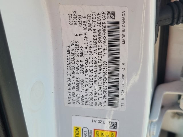 used 2022 Honda Civic car, priced at $23,700