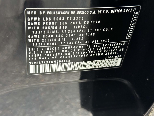 used 2022 Volkswagen Tiguan car, priced at $28,123