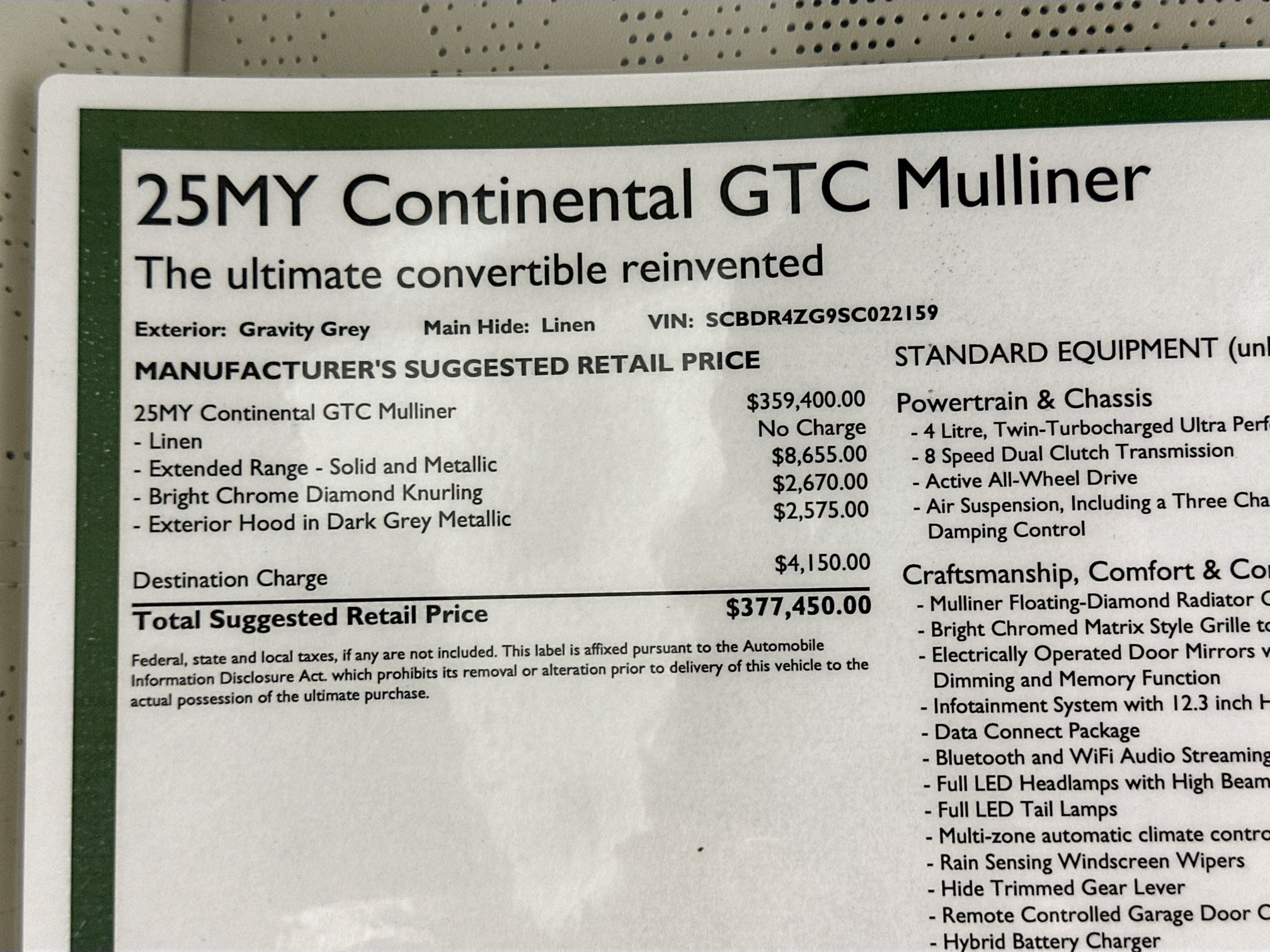 new 2025 Bentley Continental GTC car